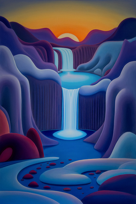 SUNSET OVER THE WATERFALL, 2025