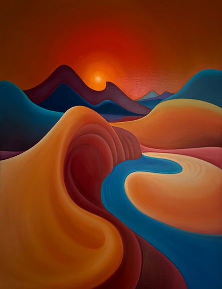 A Dream in The Desert Mind, 2025. Oil on Belgian linen by Helena Revuelta. Contemporary abstract painting form the Morphing Dreams series.